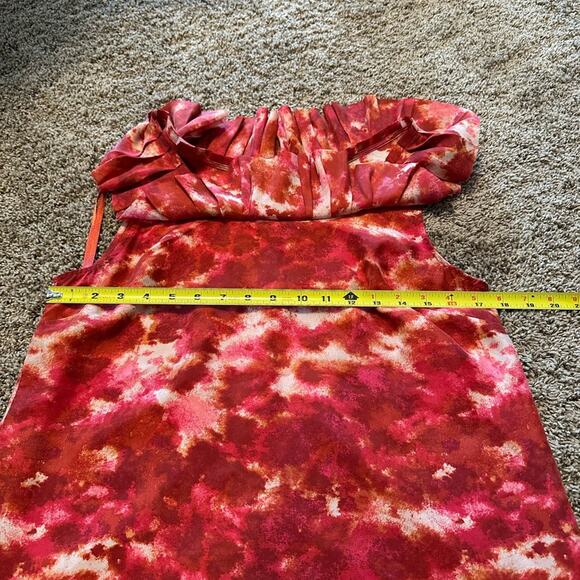 Banana Republic Women's Red Silk Ruffle Top size medium EUC - Picture 5 of 8